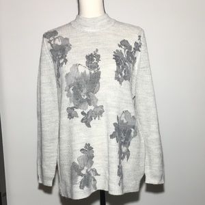 Christopher and Banks Mock Neck floral sweater